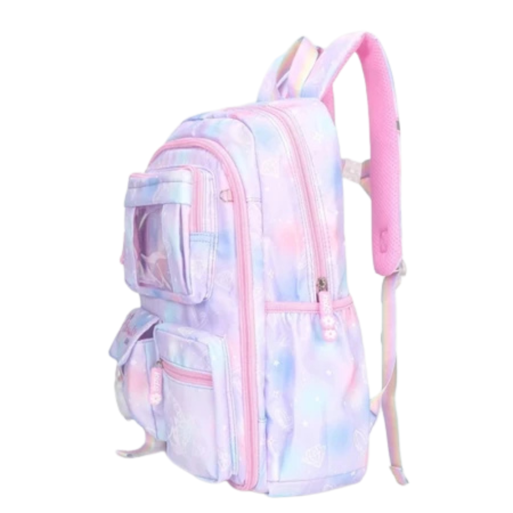 MOCHILA ESCOLAR ENCANTO ROSA TIE DYE