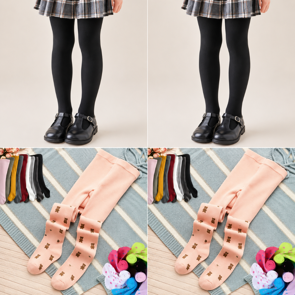 KIT 4 MEIA CALÇA INFANTIL GROSSA INVERNO