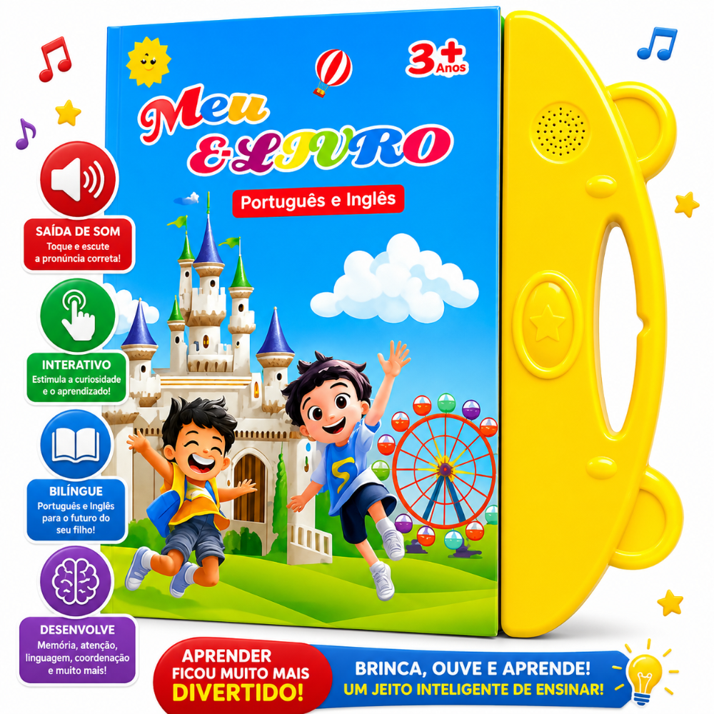 APRENDA INGLÊS BRINCANDO: LIVRO INFANTIL INTERATIVO COM SOM + BRINDE EXCLUSIVO