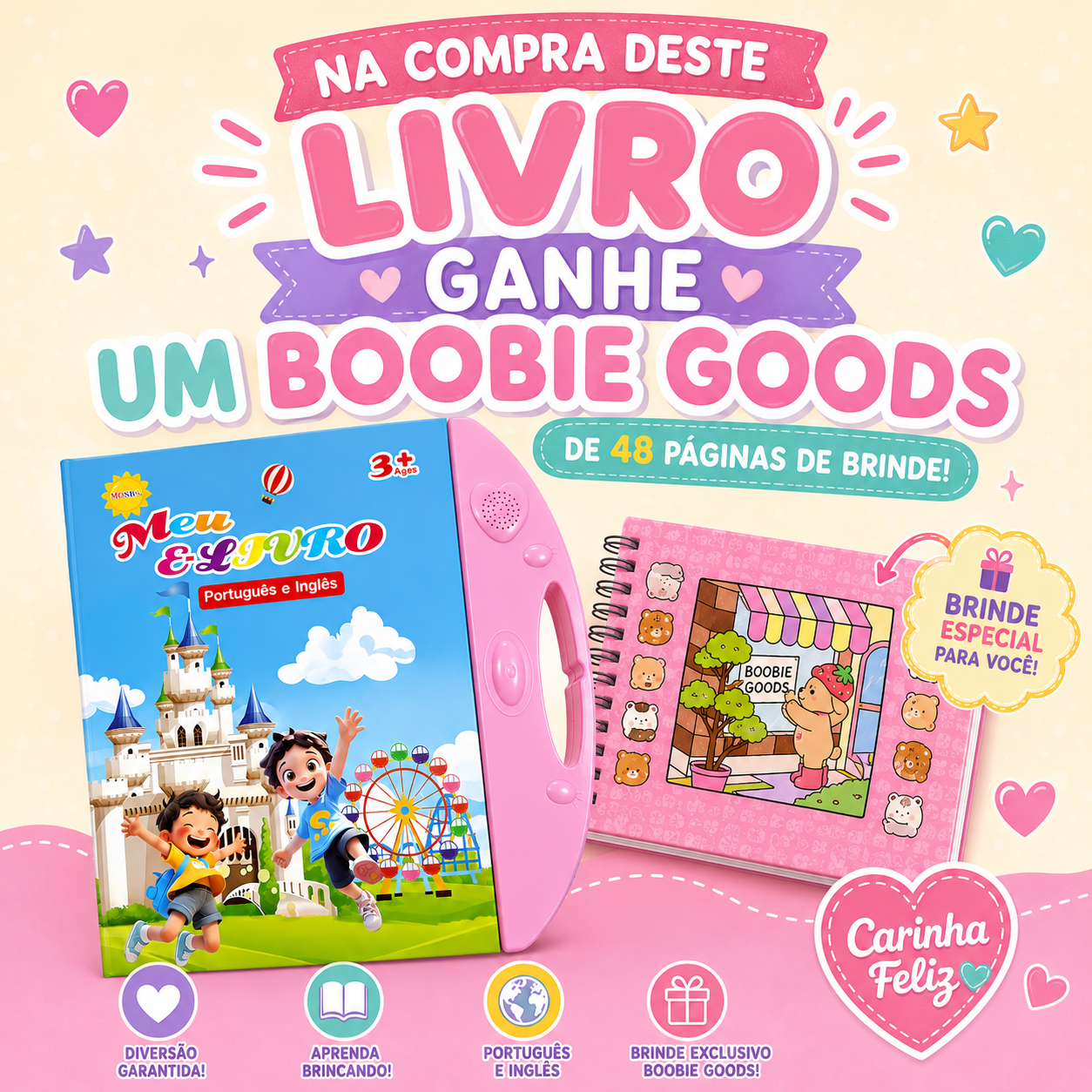 APRENDA INGLÊS BRINCANDO: LIVRO INFANTIL INTERATIVO COM SOM + BRINDE EXCLUSIVO