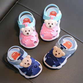 2025 new summer solid color bear children's shoes sandals large children's soft bottom anti-slip shoes factory supply