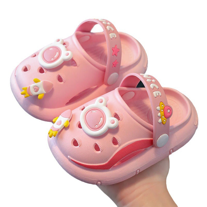 Children's slippers summer new cute bear baby girls' shoes boys' soft bottom non-slip home bathroom slippers