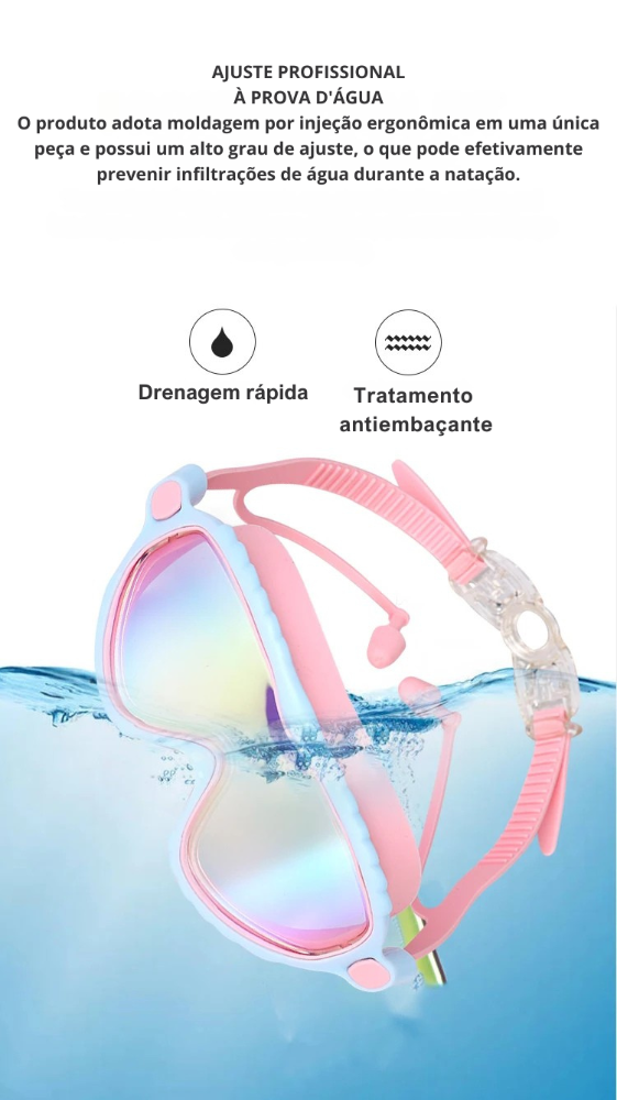 Óculos Natação Infantil+ PROTETOR AURICULAR   [NA COMPRA DO 2 ÓCULOS GANHE  10% DE DESCONTO]