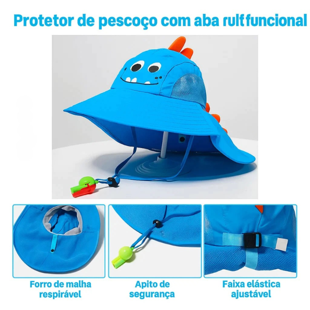 Chapéu De Sol De Aba Larga Para Crianças De Verão Boné De Praia Com Proteção UV Idades De 3 A 8 Anos