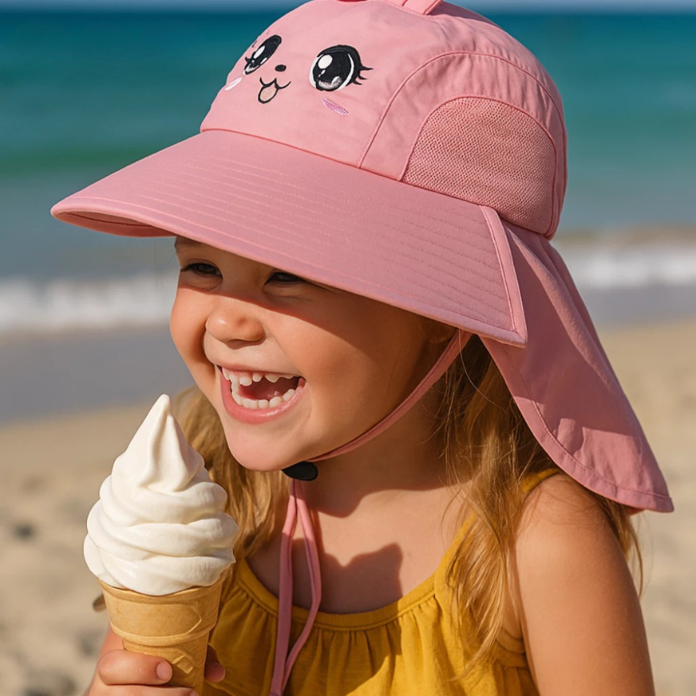 Chapéu De Sol De Aba Larga Para Crianças De Verão Boné De Praia Com Proteção UV Idades De 3 A 8 Anos