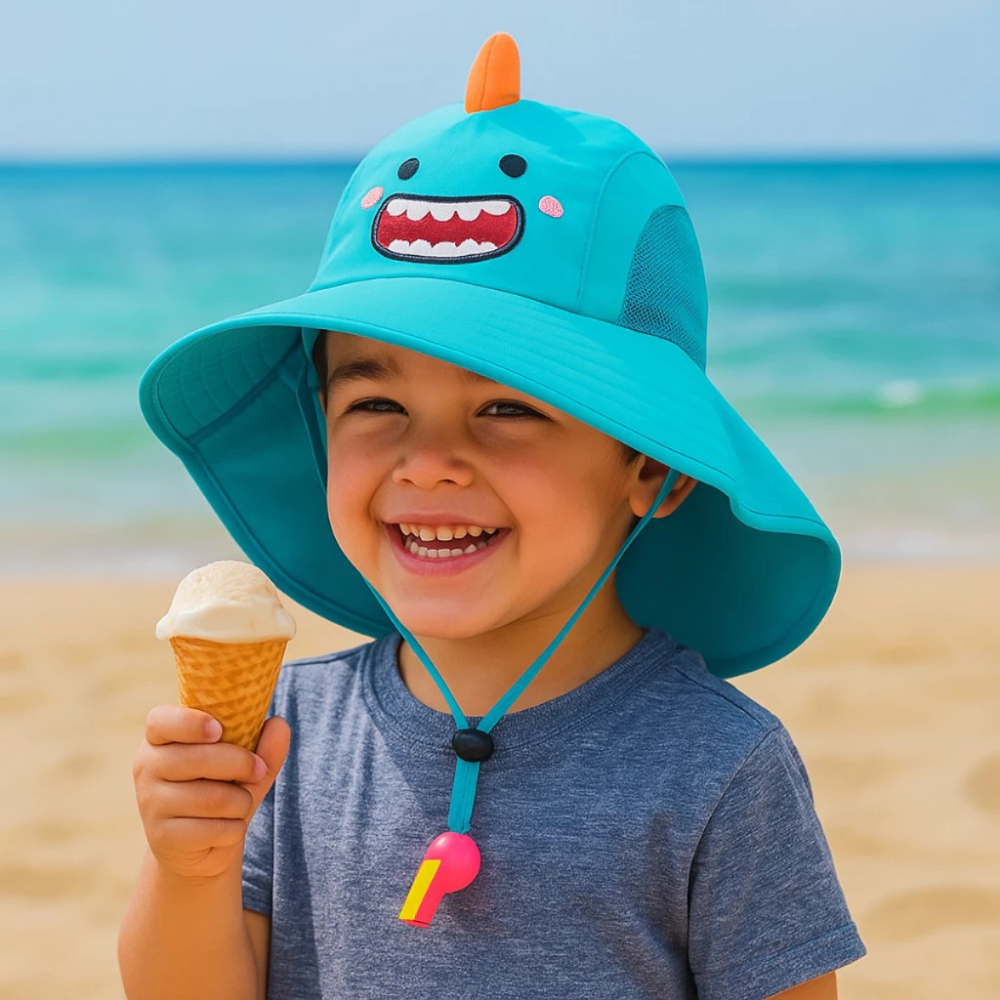 Chapéu De Sol De Aba Larga Para Crianças De Verão Boné De Praia Com Proteção UV Idades De 3 A 8 Anos