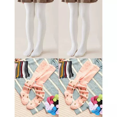 KIT 4 MEIA CALÇA INFANTIL GROSSA INVERNO