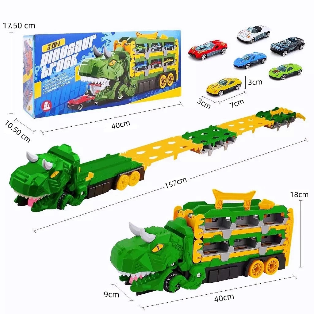 CAMINHÃO DINOSSAURO ENGOLE CARROS_DINOCAR