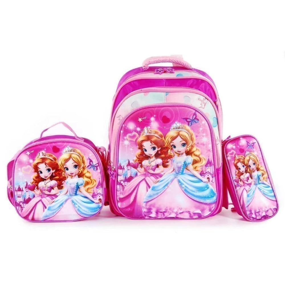 KIT BOLSA 3 PEÇAS ESCOLAR INFANTIL  [BOLSA, LANCHEIRA E ESTOJO] ESTAMPA 3D COM LUZES DE LED