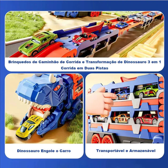 CAMINHÃO DINOSSAURO ENGOLE CARROS_DINOCAR
