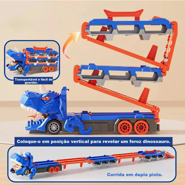 CAMINHÃO DINOSSAURO ENGOLE CARROS_DINOCAR