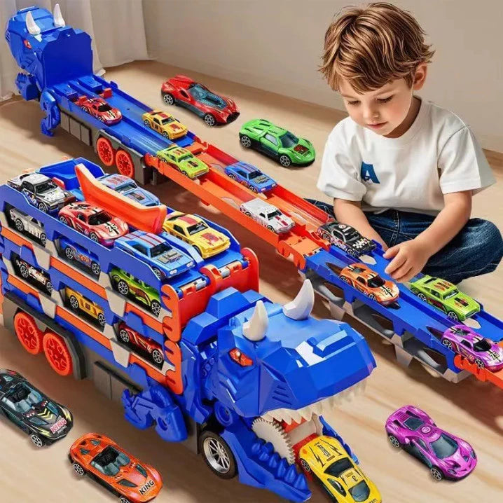 CAMINHÃO DINOSSAURO ENGOLE CARROS_DINOCAR